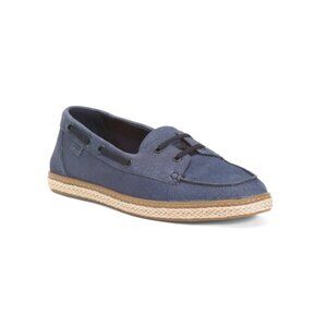 VIONIC Denim Leather Bay Comfort Boat Shoes